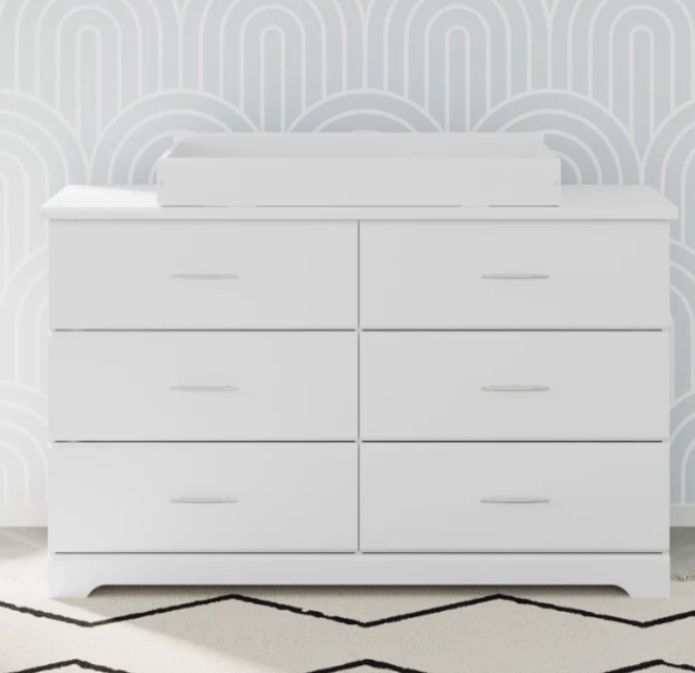 Storkcraft Brookside 6 Drawer Double Dresser (White) – GREENGUARD Gold Certified, Dresser For Nursery, Kids, Chest Of Drawers (incomplete)