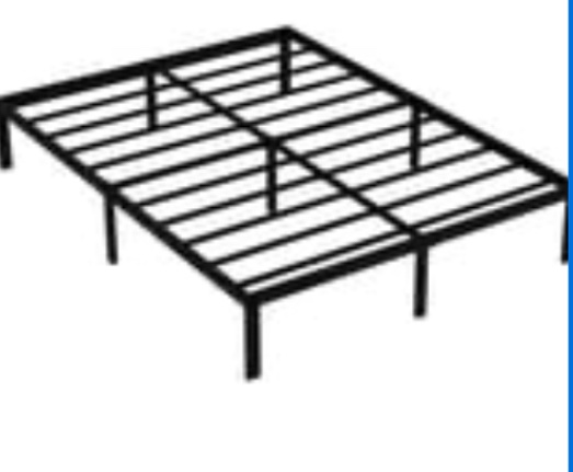 OmiNight 14 inches High California King Metal Bed Frame with Storage,Easy Assemble,No Box Spring needed ,Black Cal-King Metal Platform Bed Frame Noise Free