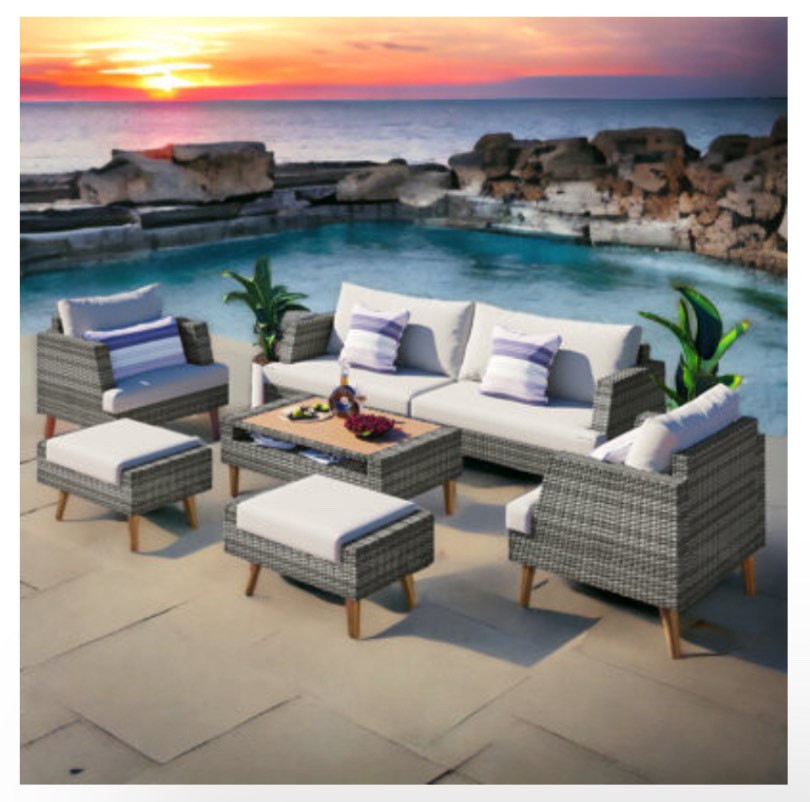 George Oliver Ipke 20 Piece Sofa Seating Group with Cushions (incomplete)