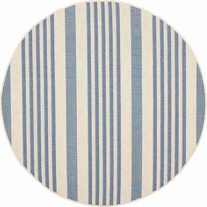 safavieh area rug round blue white stripes (similar to stock photo ) 
