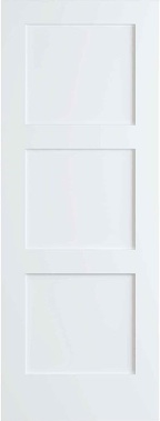 3 Panel Shaker Passage Door Primed, 30" x 80" x 1.375"