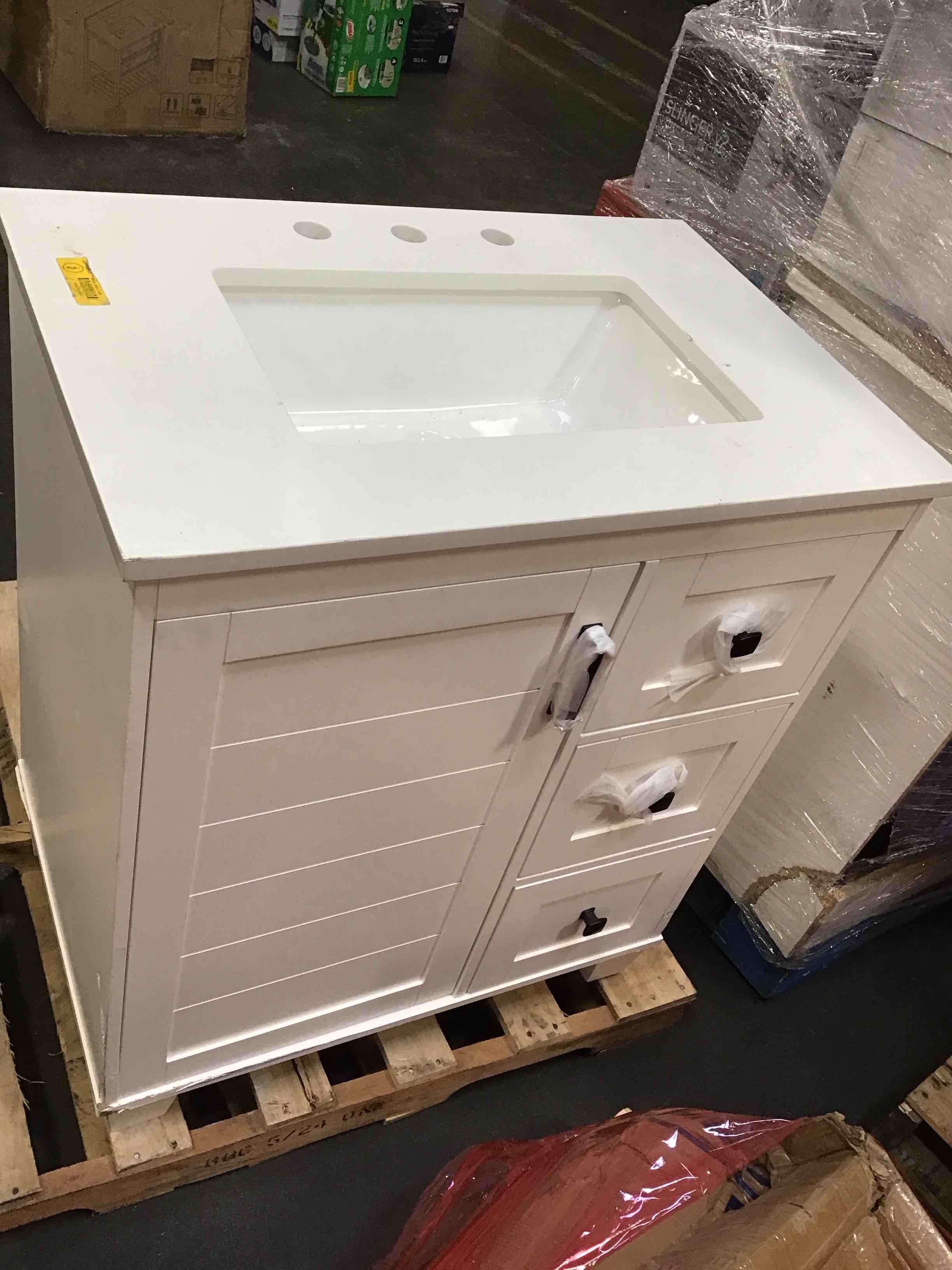 allen + roth Rigsby 30-in White Undermount Single Sink Bathroom Vanity with White Top