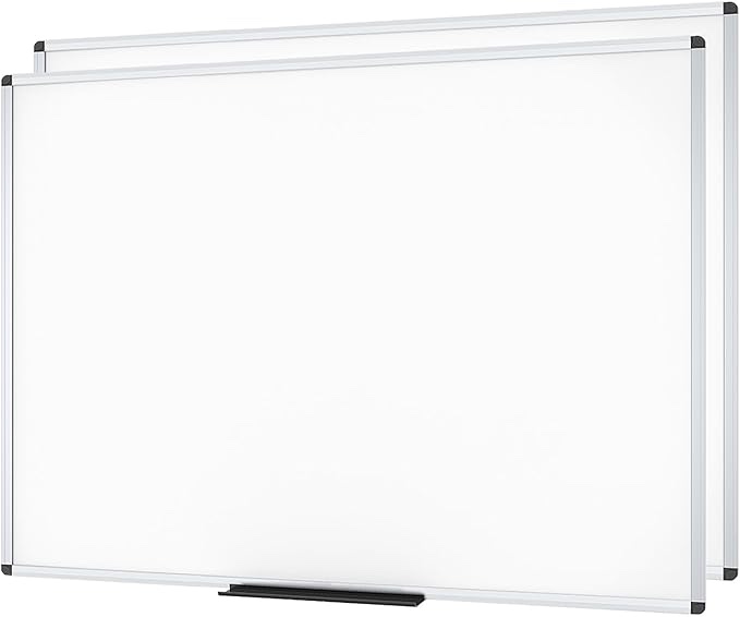 VIZ-PRO Magnetic Dry Erase Board, 72 X 48 Inches, Pack of 2, Silver Aluminium Frame