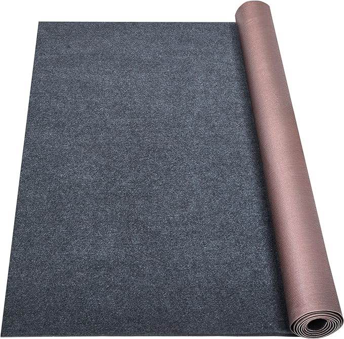 Marine Carpet,6 FT x 14 FT Dark Gray Indoor Outdoor Carpet 0.2" Thick Boat Carpet with Water-Proof TPE Backing, Non-Slide Outdoor Marine Carpet Roll for Home, Patio, Porch, Deck