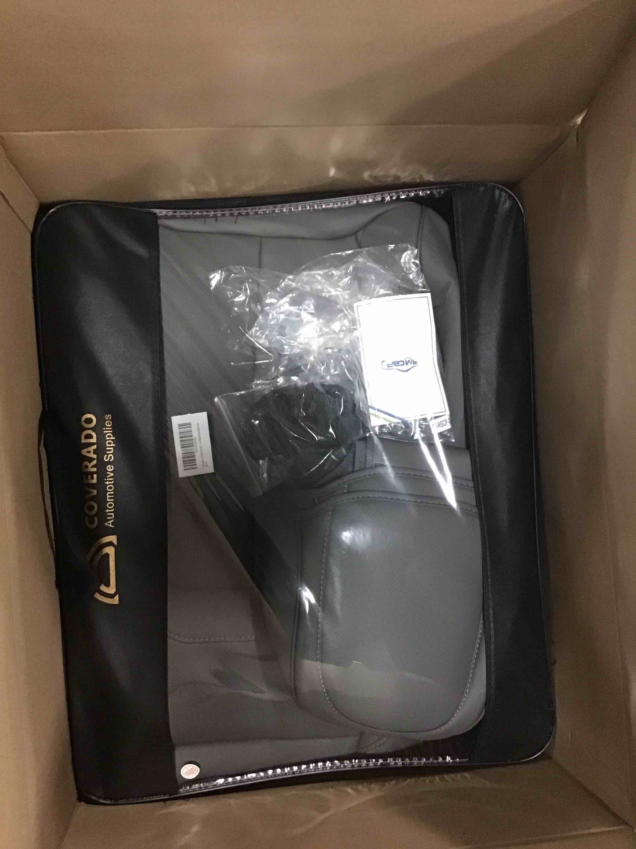 Coverado Car Seat Covers Full Set, Waterproof Nappa Leather Car Seat Protectors for Front and Rear Seats, Universal Auto Interior Set for Most Vehicles, Sedans, SUVs, Pickups and Trucks, Gray