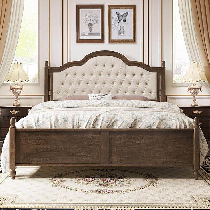 Queen Size Platform Bed - Walnut