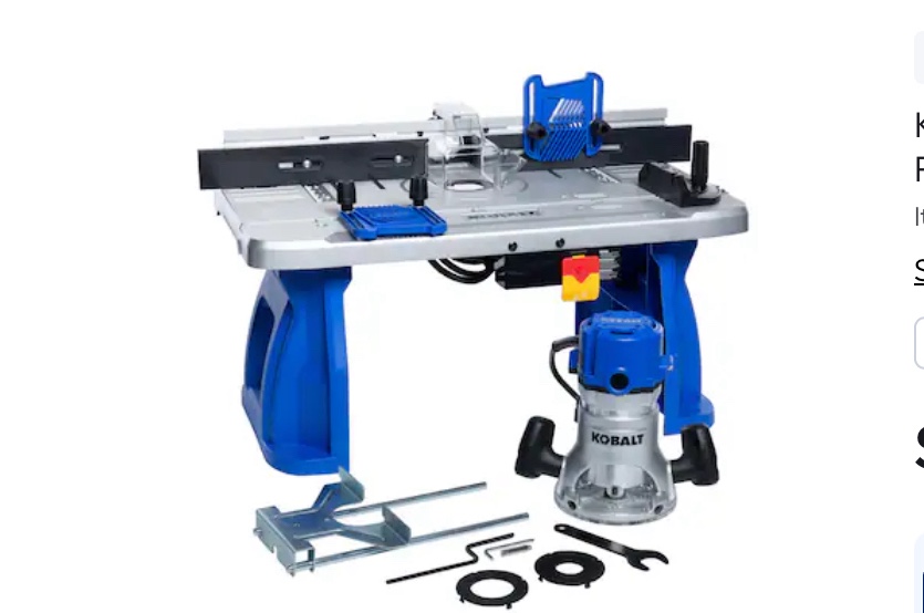 Kobalt 1/4-in and 1/2-in 12-Amp Fixed Corded Router with Table and (Battery and Charger Not 
