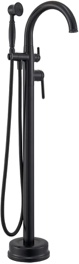 Freestanding Bathtub Faucet Matte Black Floor Mount Tub Faucets High Flow Max 6.6GPM/60PSI Vintage Hand Shower&Swivel Spout