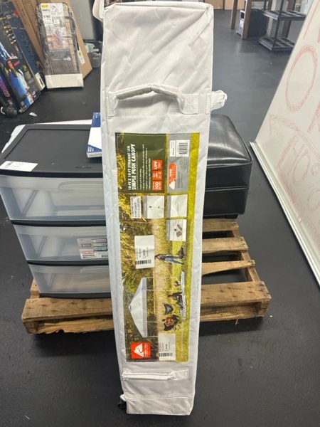 Ozark Trail Simple Push Straight Leg Instant Canopy, White, 10 Ft X 10 Ft - New