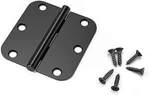 30 Pack Matte Black Door Hinges 3.5 x 3.5 Inch Interior 3 1/2 Inch Door Hinges for Doors Square Radius Corners Flat Iron Hinge 3 Â½"x 3 Â½" Door Hardware Controls