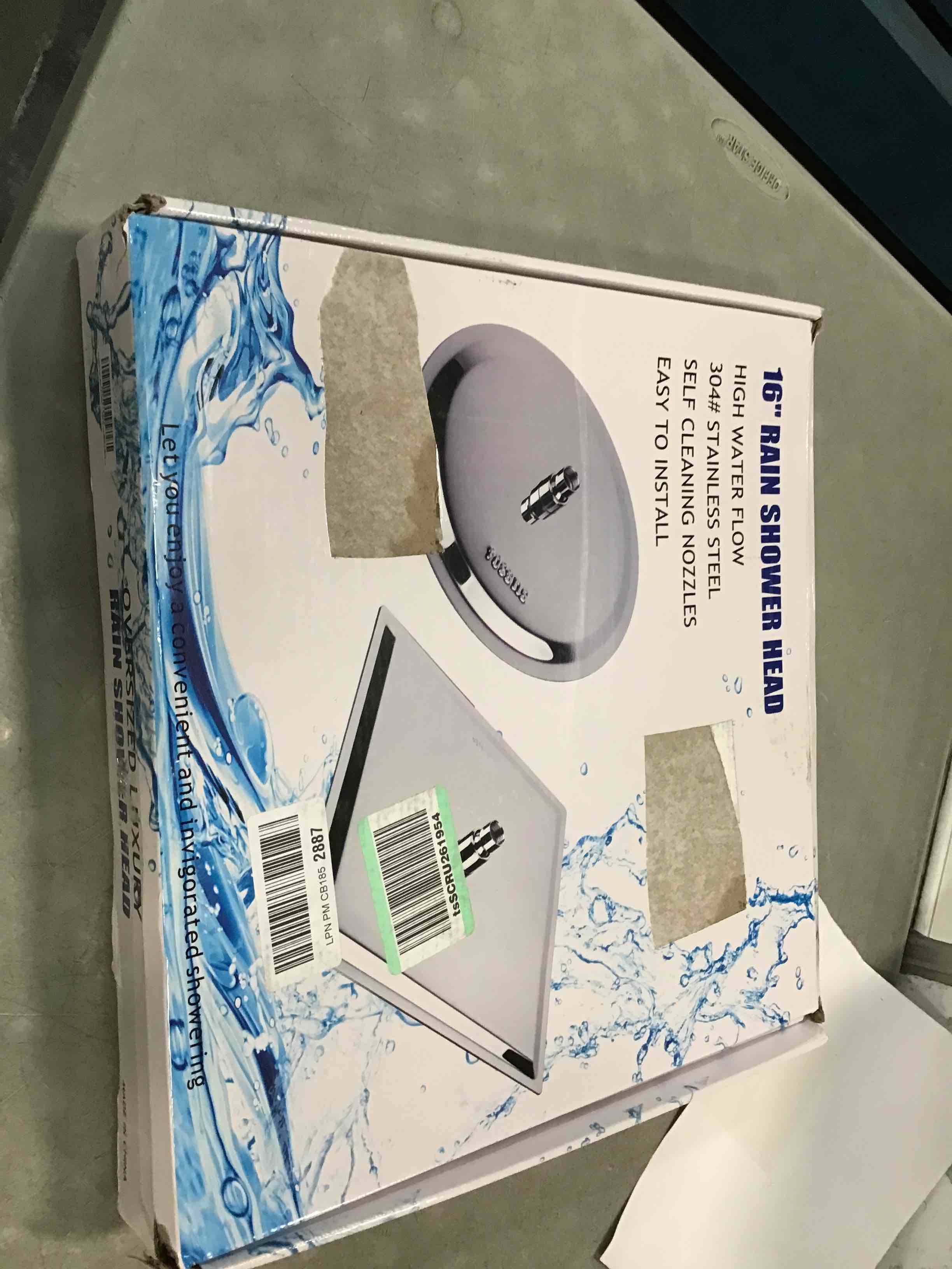 All Metal Rain Shower Head Voolan High Flow Square Rainfall