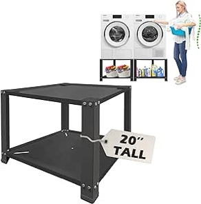 Royxen Laundry Pedestal 28" Wide Universal Fit, Washing Machine Base Stand Dryer Base Platform Heavy Duty with 20" Height, Newest Model (Black)