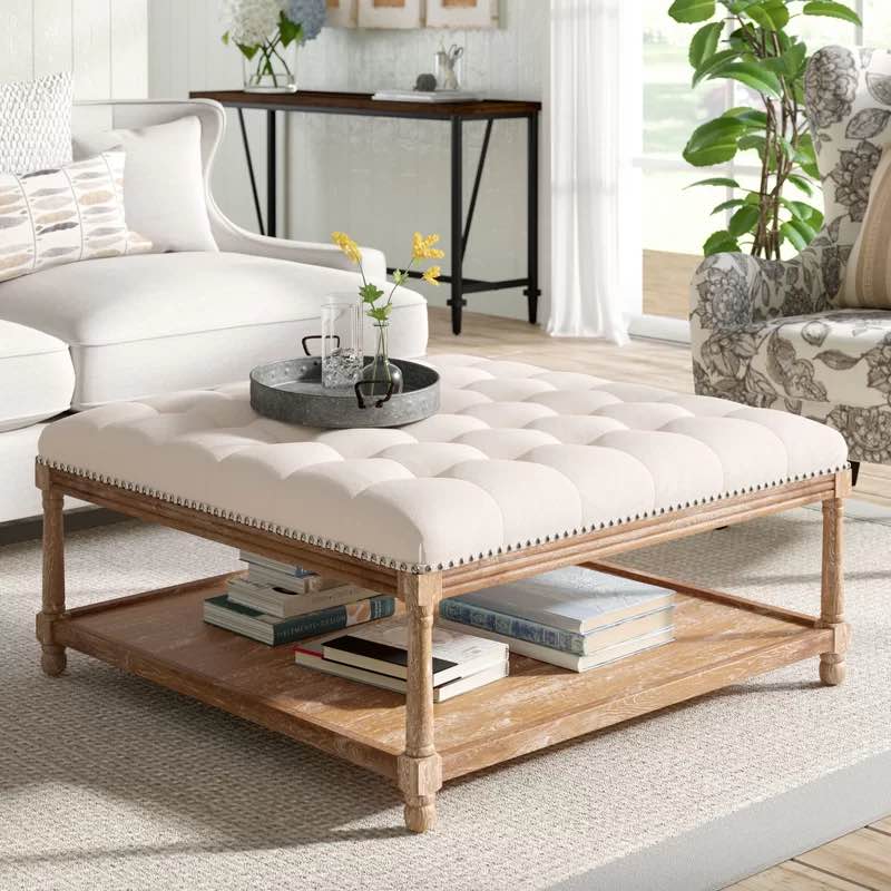 Hysley French tufted cocktail ottoman