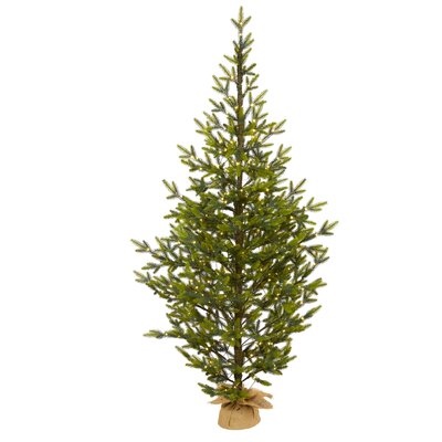 Green Artificial Pine Cashmere Christmas Tree with LED Lights