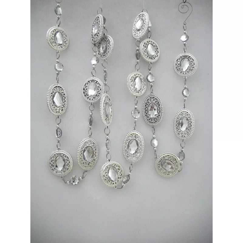 6' Silver Bead Novelty Garland