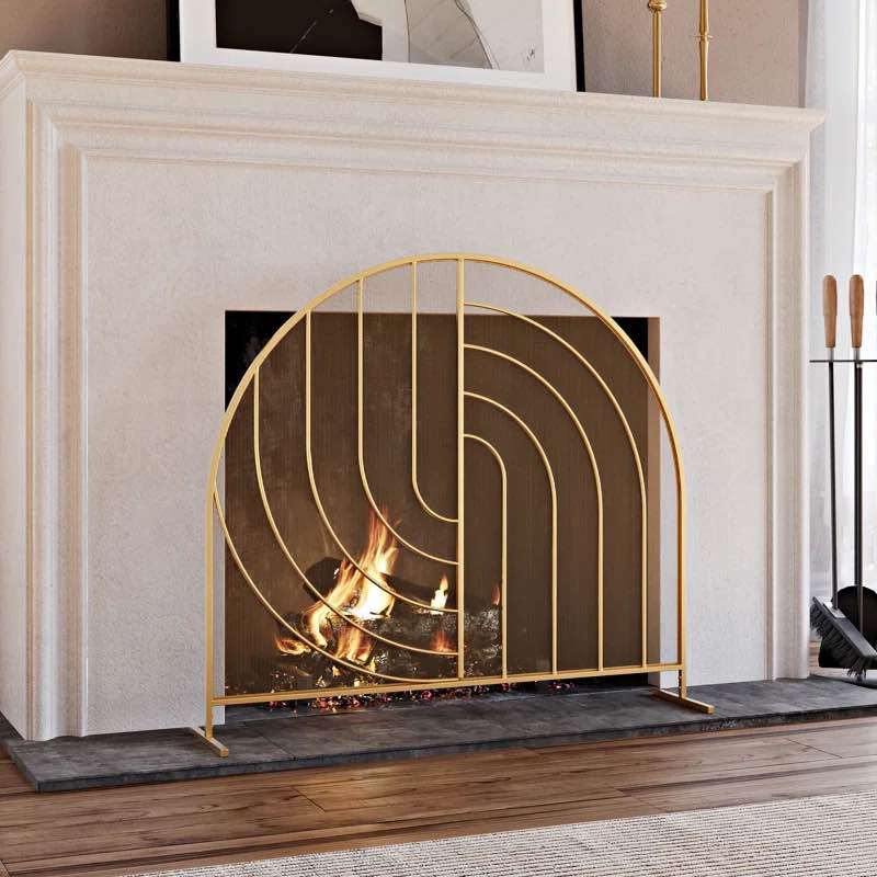 Borel Arched Single Panel Fireplace Screen