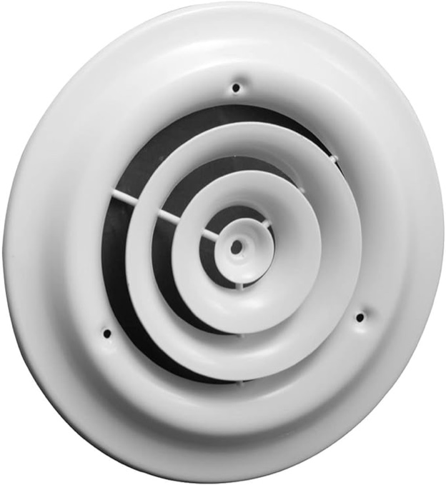 10" Round Ceiling Diffuser - Easy Air Flow - HVAC Vent Duct Cover [White] - [Outer Dimensions: 13.75"]