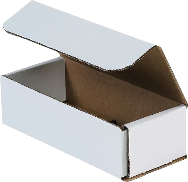 AVIDITI Small Shipping Boxes 7"L x 4"W x 3"H, 50-Pack | Cardboard Box Crush-Proof Carton for Mailing, Storing, Package, Gifts, Crafts, Business or Home, White 7x4x3 743