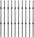 TOUCAN Staircase Iron Balusters (Box of 10) Stair Parts 1/2" Square Metal Balusters - Hollow Double Knuckle Staircase Spindles (Real Satin Black), TFHB04-1