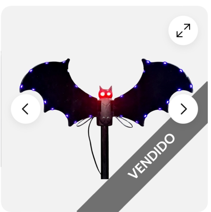 Set of 4 animated LED lights of bat path markers mobile wings Halloween-