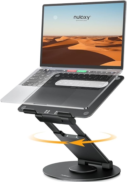 Nulaxy Telescopic 360 Rotating Laptop Stand for Desk Adjustable Height Swivel Pull Out Design Ergonomic Laptop Riser Fits All MacBook, Laptops - LS18