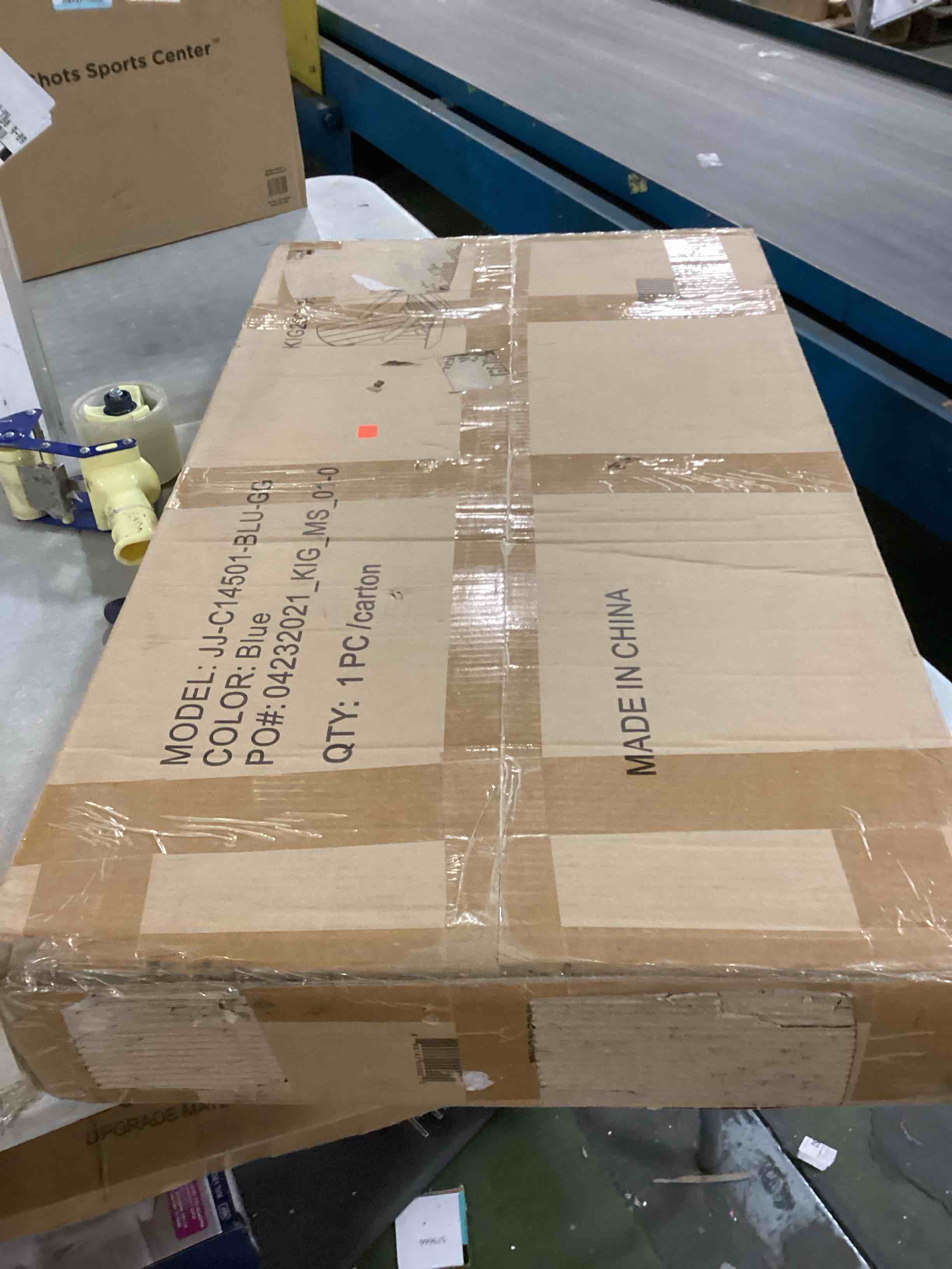 Condition photo showing Good Condition for Flash Furniture Charlestown Commercial Grade Indoor/Outdoor Adirondack Chair, Weather Resistant Durable Poly Resin Deck and Patio Seating, Blue