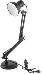 Flexible Swing Arm Clamp Mount LED Desk Light Table Lamp with Key Switch Support E27 Bulb for Book Reading Study Office Work Desk Lights for Home Office