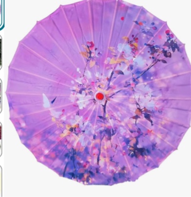 Chinese Parasol Umbrella for Sun,Handmade Oiled Paper Umbrella Silk Umbrella, Parasol for Costumes Blossom for Wedding Parties Photography Costumes Cosplay Decoration and Other Events