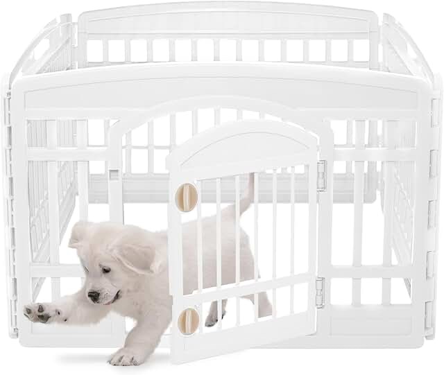 IRIS OHYAMA, Puppy playpen/Outdoor cage - Pet Circle CI-604E - Plastic, White, 91.5 x 91.5 x 60 cm