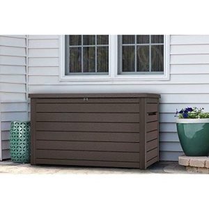 Keter XXL 230 Gallon Plastic Deck Storage Container Box Outdoor Patio Garden Furniture 870 Liters(Black)