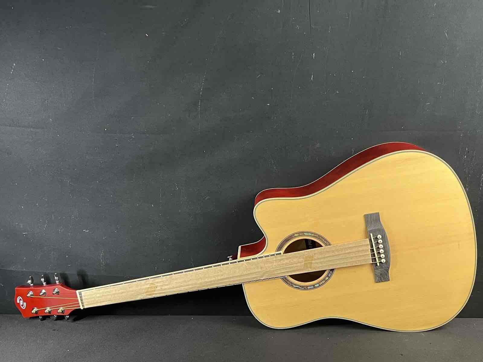 Pyle PGA480NT 41 Cutaway Standard Full Size Acoustic Guitar Natural Ash New