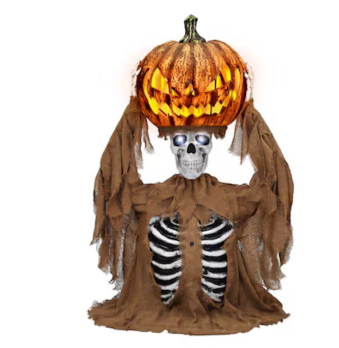 Haunted Living 4-ft LED Pop Up Pumpkin Head Animatronic with Sound