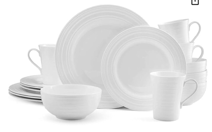 Mikasa Ciara 16-Piece Lightweight Chip-Resistant Bone China Dinnerware Set, Service for 4