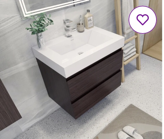 Arieyanna 30" Wall-Mounted Single Bathroom Vanity Set(incomplete missing top)