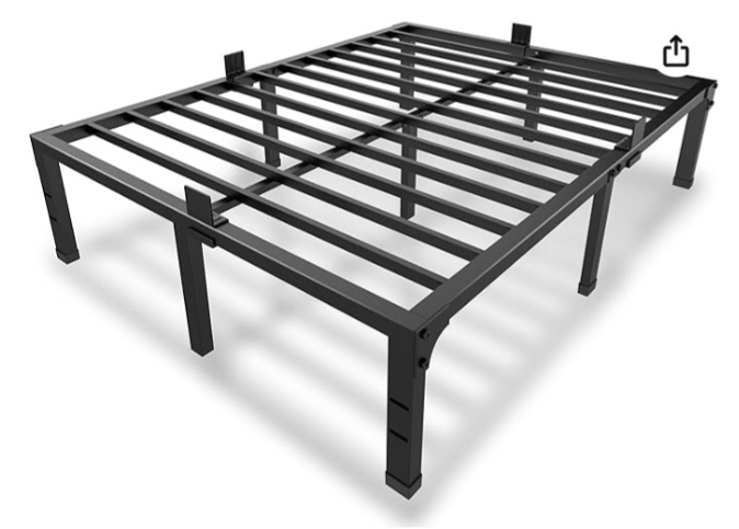 MAF 14 Inch Metal Platform Full Size Bed Frames, Heavy Duty Black Bed Frame with Steel Slats Support, No Box Spring Needed, Noise Free, Easy Assembly