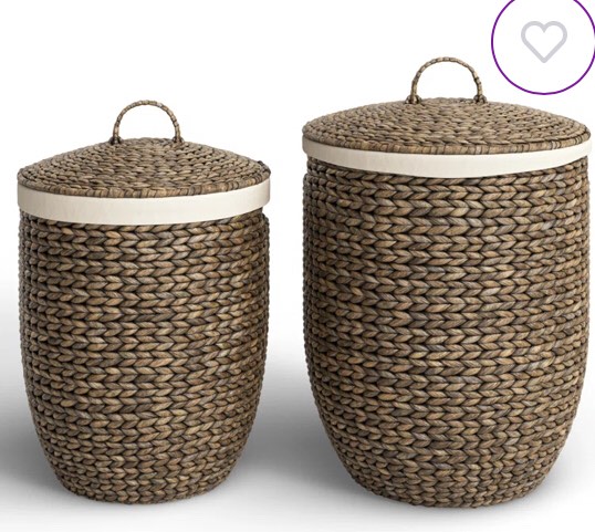 Seagrass Handmade Decorative and Functional Storage Basket with Liner and Matching Tops