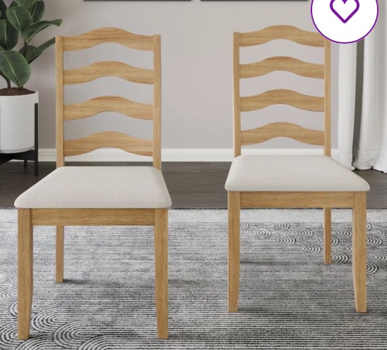 Ocossio Linen Ladder Back Side Chair Dining Chair