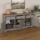 Corona 65.91" Wide 3 Drawer Pine Solid Wood Sideboard(incompleto)