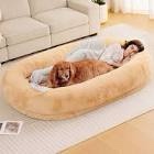 Ethelee Large Dog Bed for Adults and Pets, Human Sized Dog Bed For People, Giant Dog Bed for Humans, Blanket, Removable Cover,Anti-Slip Bean Bag For Large Dogs