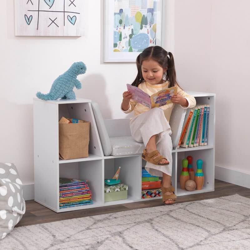 Bookcase with Reading Nook, 6 Shelves