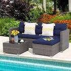 Presious 3 Piece Rattan Sofa Seating Group with Cushions