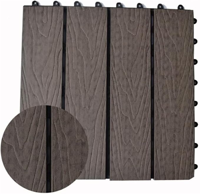 Wood Outdoor Flooring Interlocking Deck Tiles Patio Flooring Outdoor Waterproof Tile for Composite Decking Dance Floor 11pcs (Color : C) (B) Brand: GRIEGUIIUEWQQ