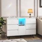Living Room Sideboard Storage Cabinet With Led Light