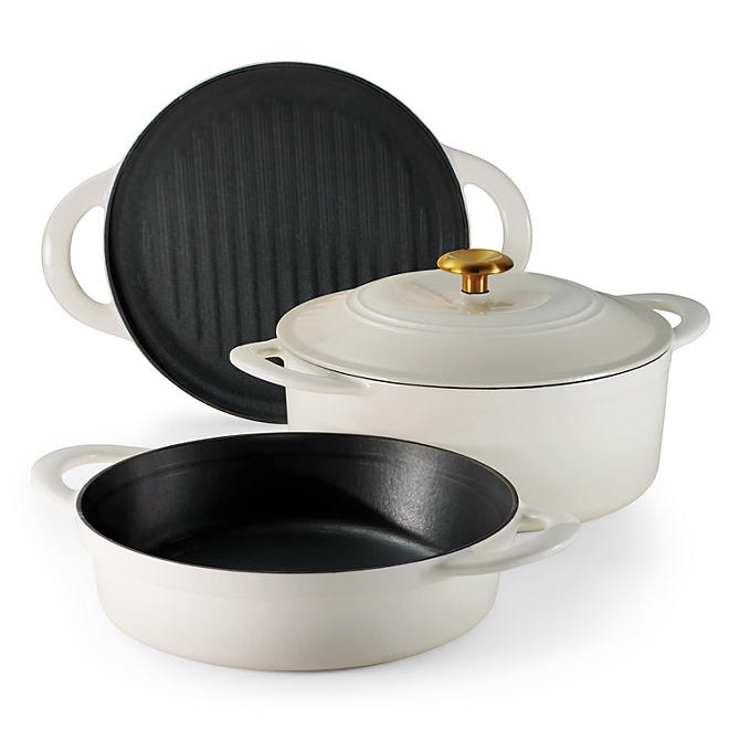 Tramontina 4-Piece Stackable Enamel Cast Iron Cookware Set