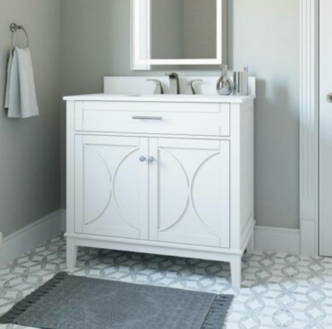 Alcova 36in White Single Sink Bathroom Vanity