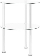 2-Tier Side Table 15" Tempered Glass similar 