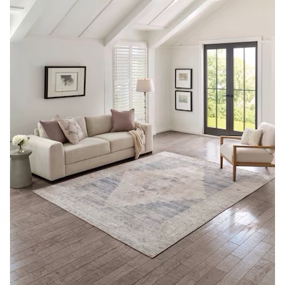 similar allen + roth Distressed Blue Medallion 9 X 12 (ft) Blue Indoor Medallion Area Rug