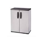 HDX Plastic Freestanding Garage Cabinet in Gray (27 in. W x 36 in. H x 15 in. D)