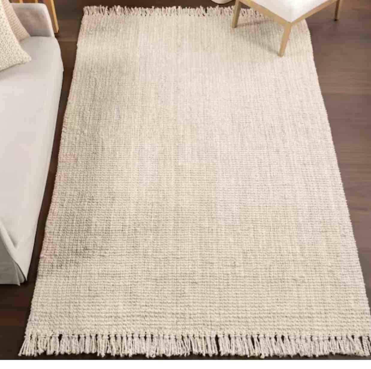 Natura Chunky Loop Jute Off-White 6 ft. x 9 ft. Farmhouse Area Rug