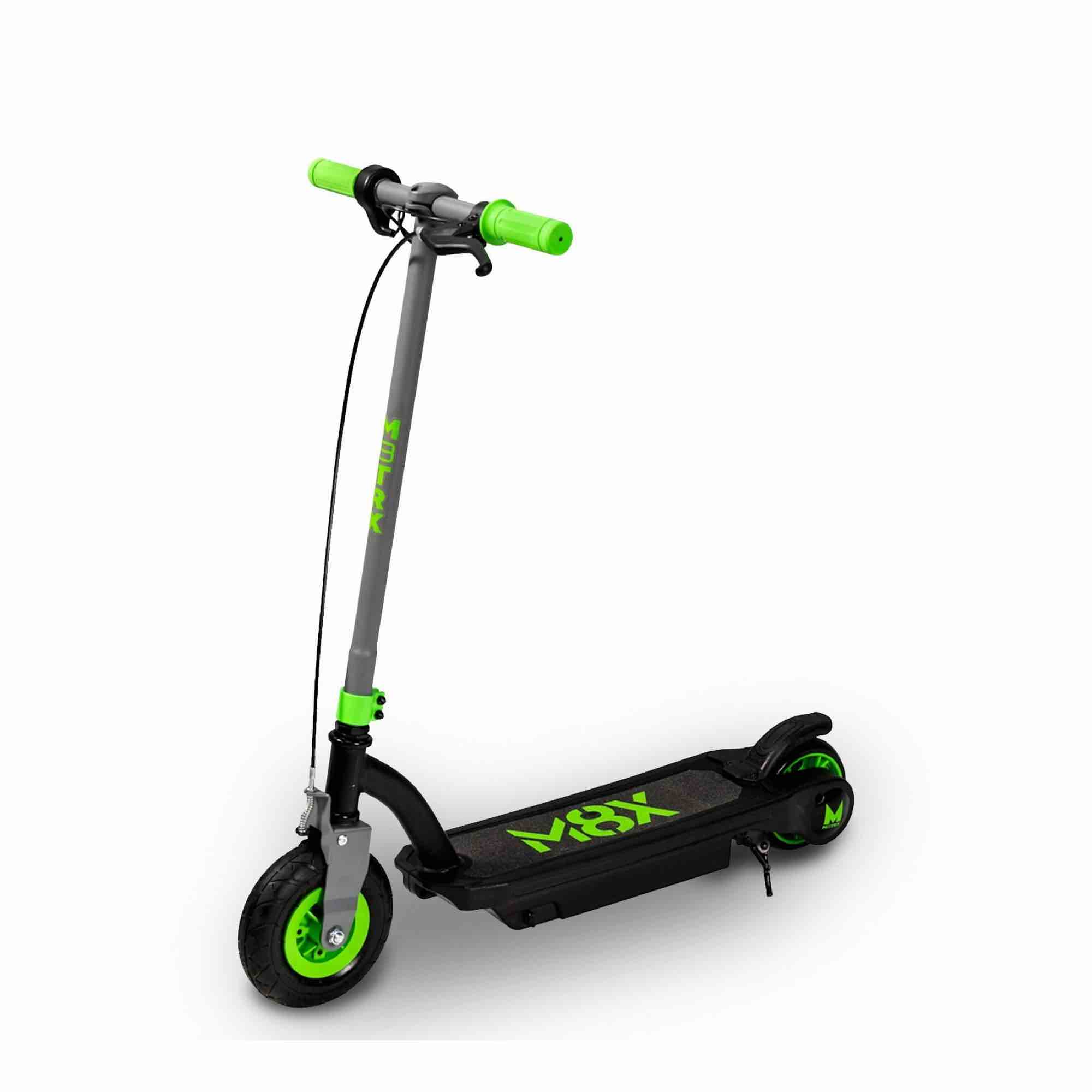 ( used) M8TRX 24 Volt Kids Electric Scooter, 8" Air Filled Tire, Speeds up to 10mph, Kids Ages 8+, green 